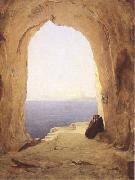 Karl Blechen Monks at the Gulf of Naples (mk09) Spain oil painting reproduction